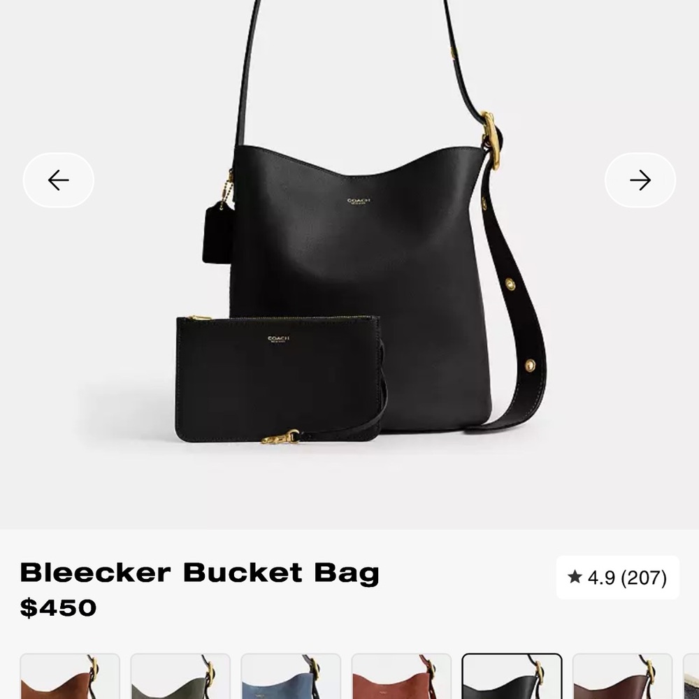 Coach Black Bleeker Bucket Bag - Picture 3 of 10
